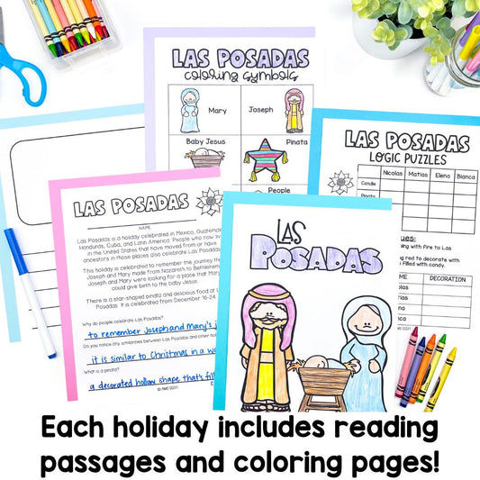 Las Posadas Theme | Math Logic Puzzles | Reading Comprehension