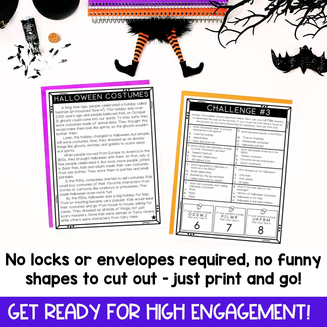Halloween Escape Room | Trick or Treat | Reading Comprehension