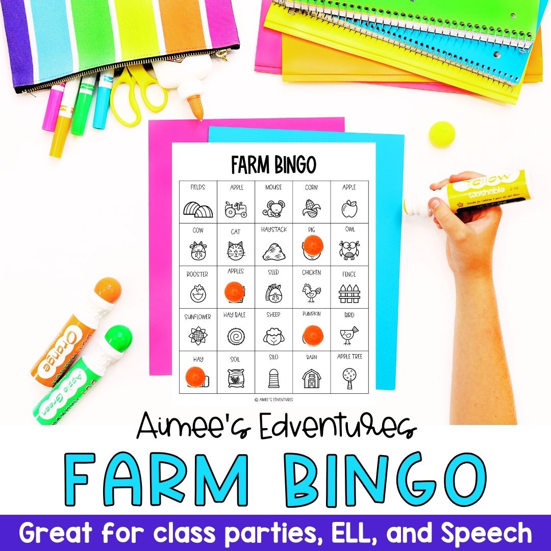 Farm Bingo Game | Vocabulary Words | Language Arts Activity – AimeesEdventuresLLC farm-bingo-game-vocabulary-words-language-arts-activity-aimeesedventuresllc