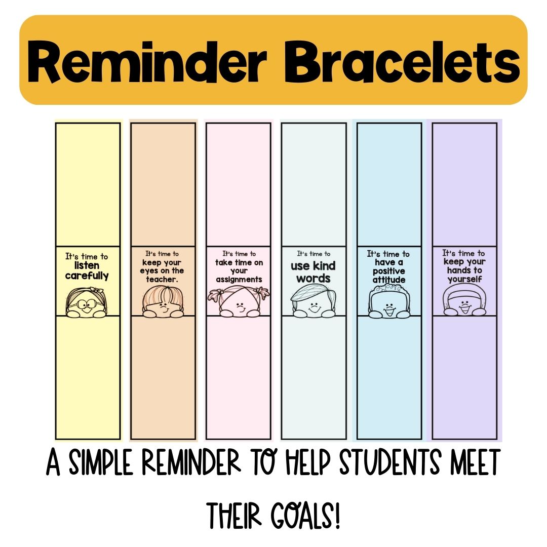 GoalOriented Student Reminder Bracelets 20 Printable Designs