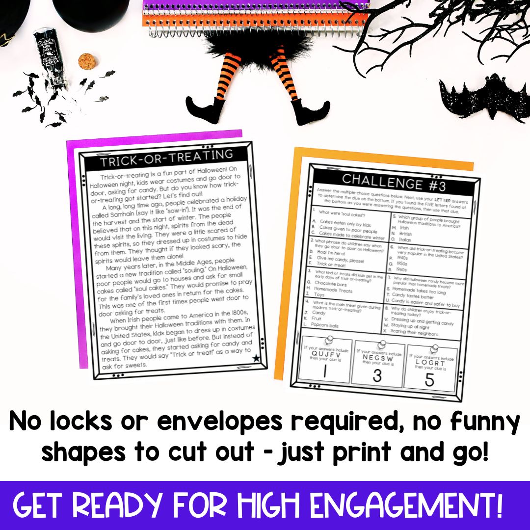 Halloween Escape Room | Trick or Treat | Reading Comprehension