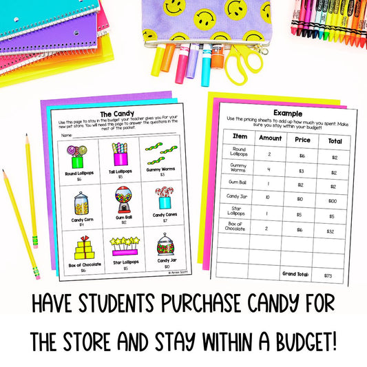 PBL Math Project | Run a Candy Store | Real World Math Application