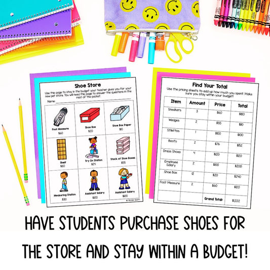 PBL Math Project | Run a Shoe Store | Real World Math Application