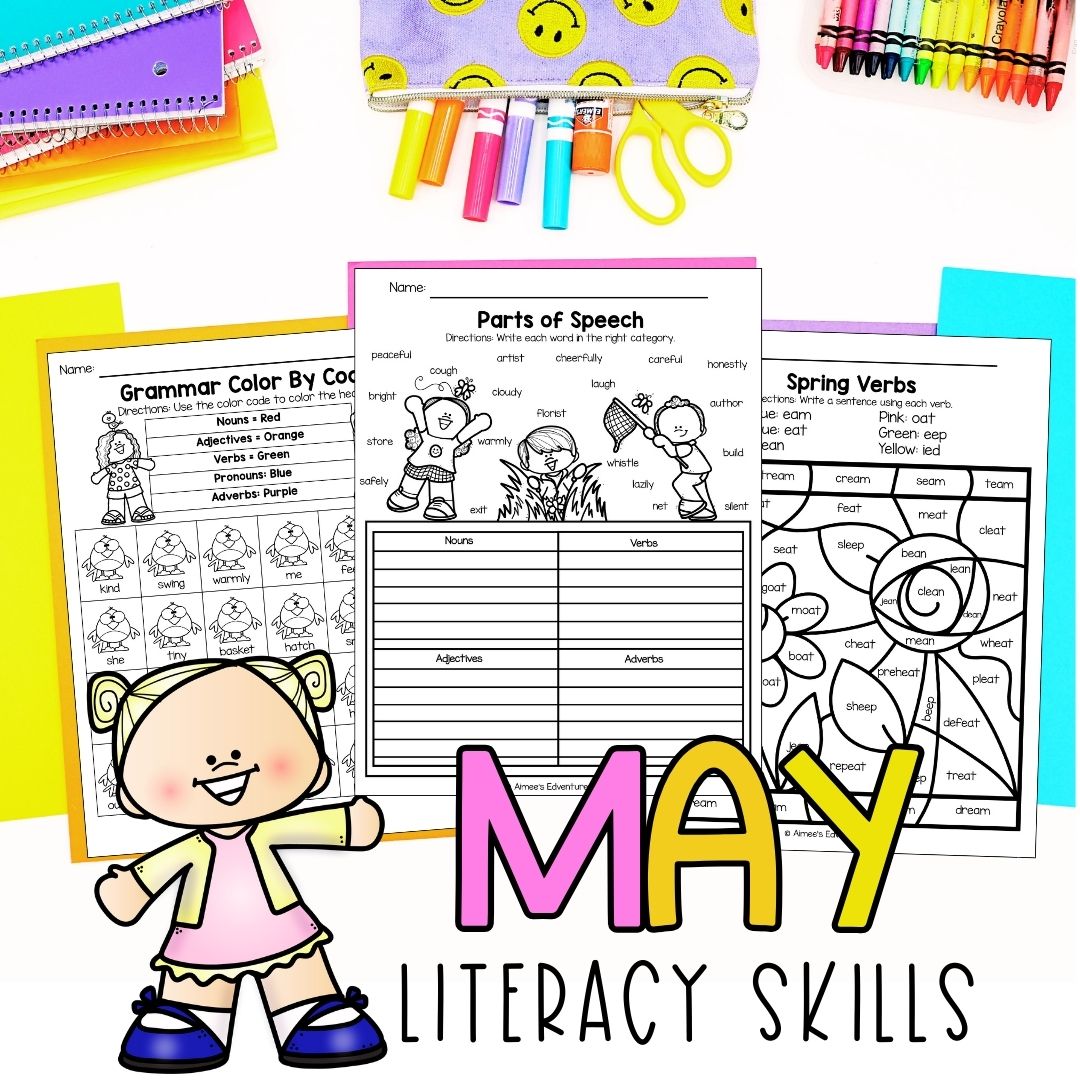 May NO PREP 3rd Grade Literacy Worksheets AimeesEdventuresLLC may-no-prep-3rd-grade-literacy-worksheets-aimeesedventuresllc