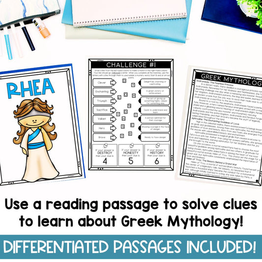 Greek Gods and Goddesses Escape Room for 3rd, 4th, 5th Grade | NO PREP