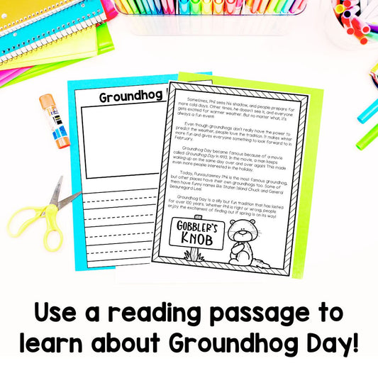 Groundhog Day Craft | Lap book | Groundhog Day Reading Comprehension