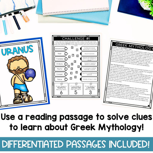 Greek Gods and Goddesses Escape Room for 3rd, 4th, 5th Grade | NO PREP BUNDLE