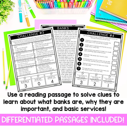 Money Banking Worksheets | Reading Comprehension Game | Money Games