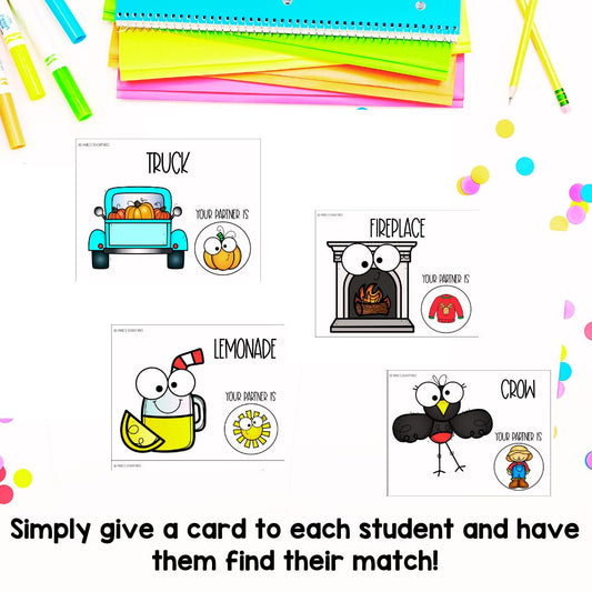 Seasons of the Year Partner Pairing Cards | Classroom Management