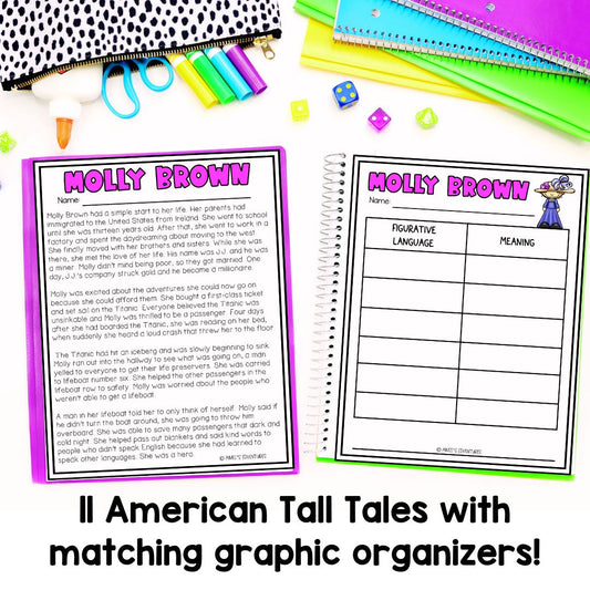 Reading Comprehension | Tall Tales | Fluency Passage | Figurative Language Lesson