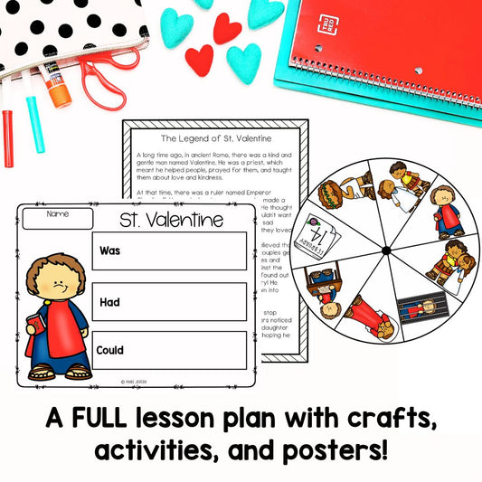 Valentines Day | History of Valentines Day | Biography Lapbook | Coloring Pages