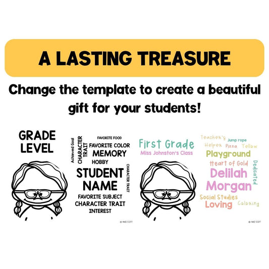 Editable Student Word Cloud | End of Year Teacher Goodbye Gift