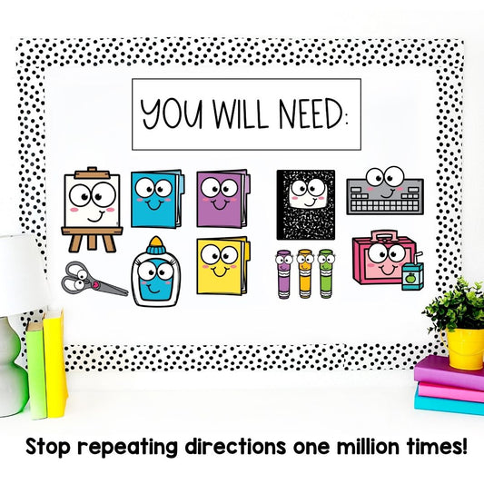 Visual Supply Cards for Young Students | Classroom Decor | Classroom Direction Signs | Back to School