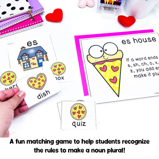 Plural Nouns Game | Valentine's Day Activities | Language Arts