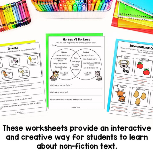 Farm Theme | Nonfiction Text Features | Language Arts Activity