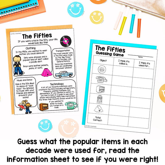 1950s-1980s | 3rd Grade Social Studies | US History | Decades Project