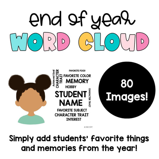 EDITABLE | Small Bundle | Word Cloud | End of the Year Gifts for Students