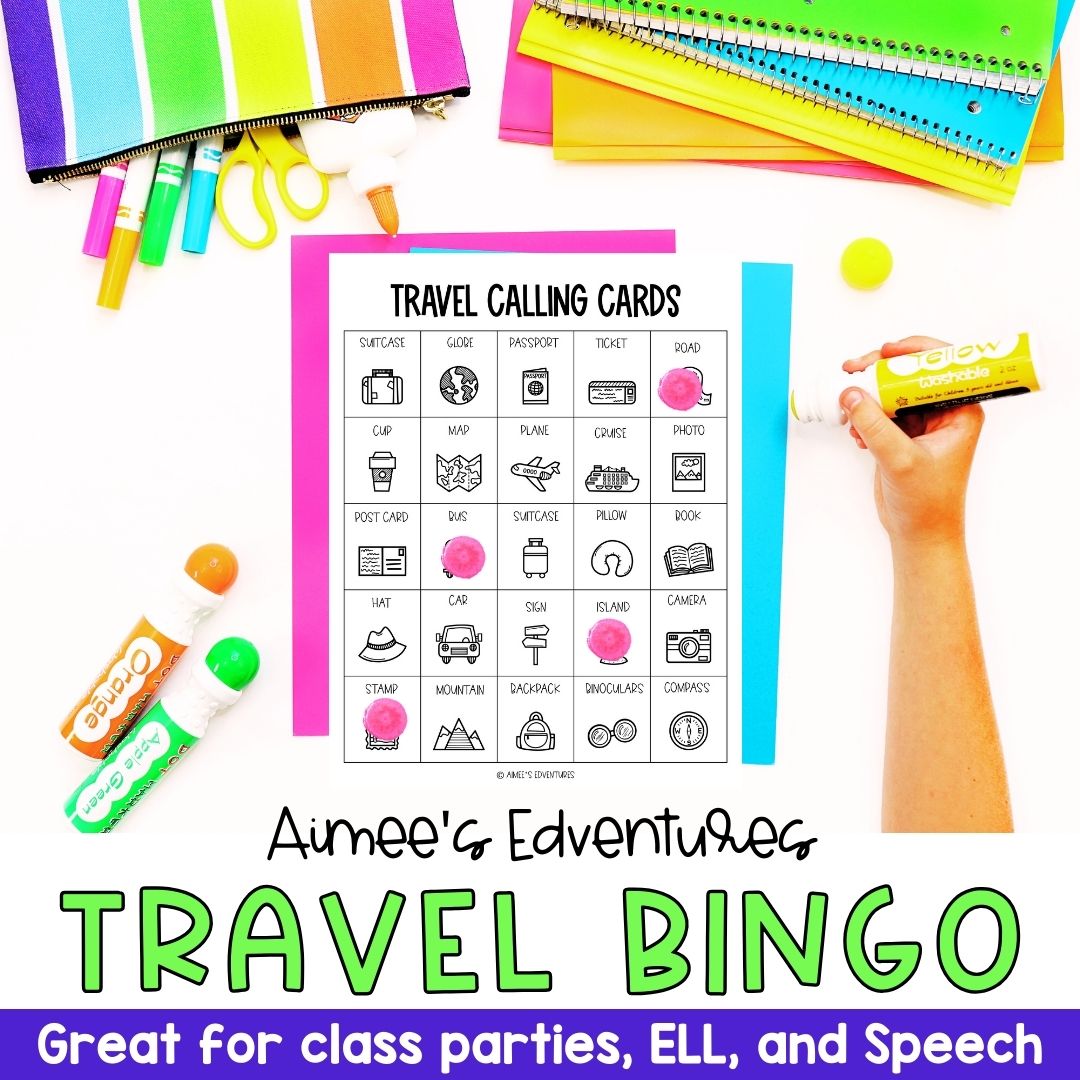 Travel Bingo Game | Vocabulary Words | Language Arts Activity –  AimeesEdventuresLLC