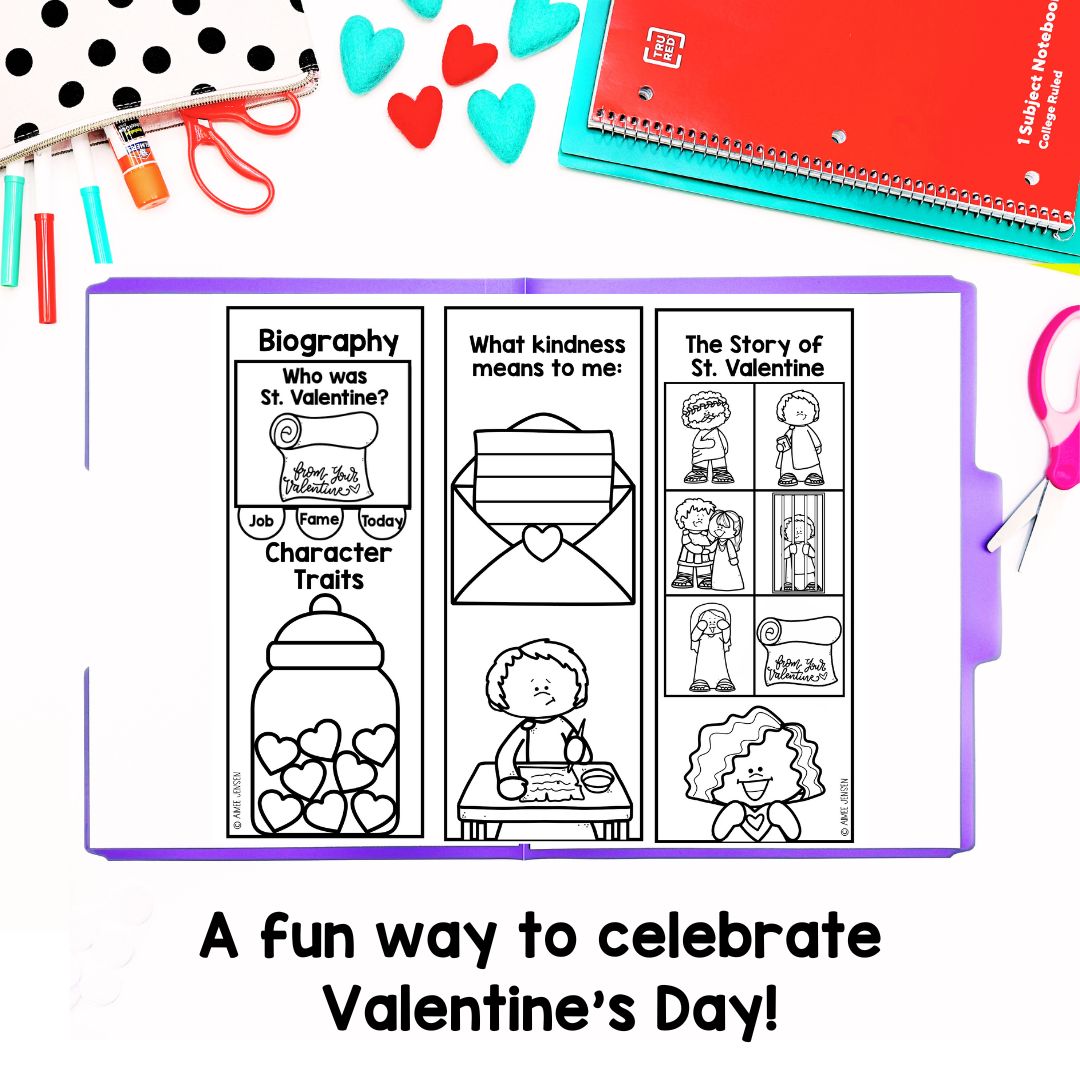 Valentines Day | History of Valentines Day | Biography Lapbook | Coloring Pages