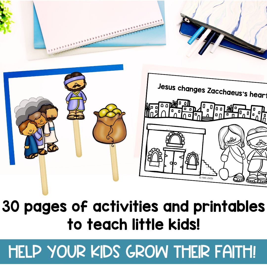 Sunday School Lessons | Bible Lessons Kids | Zacchaeus and Jesus | Coloring Page