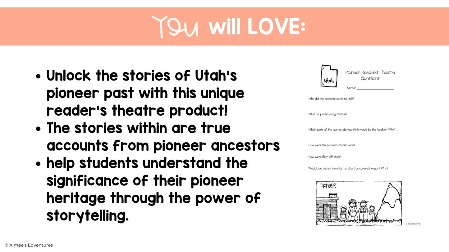 Readers Theatre Scripts: Utah Pioneers | Utah State History | U.S. History