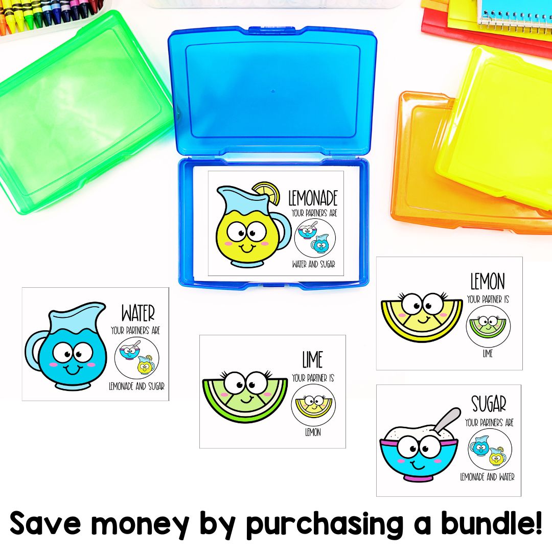 Lemonade Partner Pairing Cards | Classroom Management | Summer | Lemonade War Activities