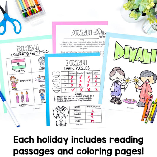 Diwali Activity | FULL lesson Plan EDITABLE | Reading Comprehension