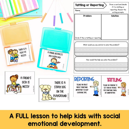 Tattling vs Reporting | Counseling Activities | Social Emotional Learning