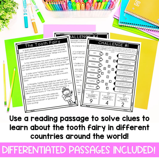 Tooth Fairy Reading Comprehension | Culture and Traditions Close Reading | Dental Health Month