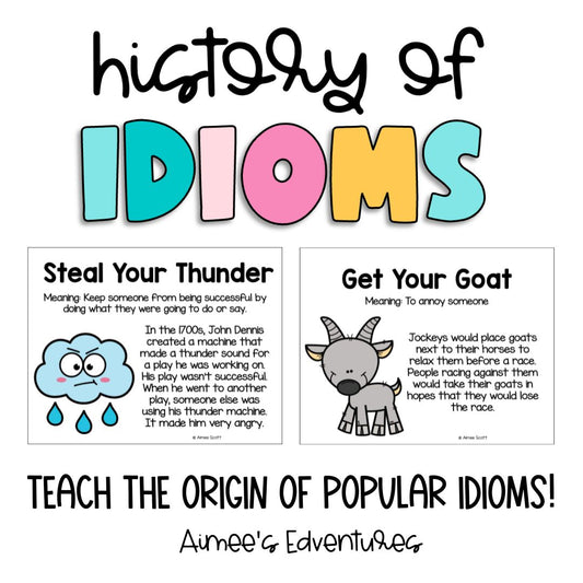 English Idioms Activities Posters | Classroom Decor | Language Arts