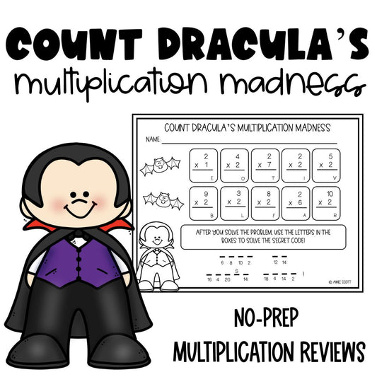 Halloween Multiplication No Prep Review BUNDLE | Elapsed Time Worksheets