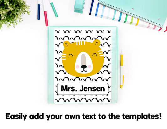 EDITABLE Teacher Binders | Animal Theme | Classroom Decor