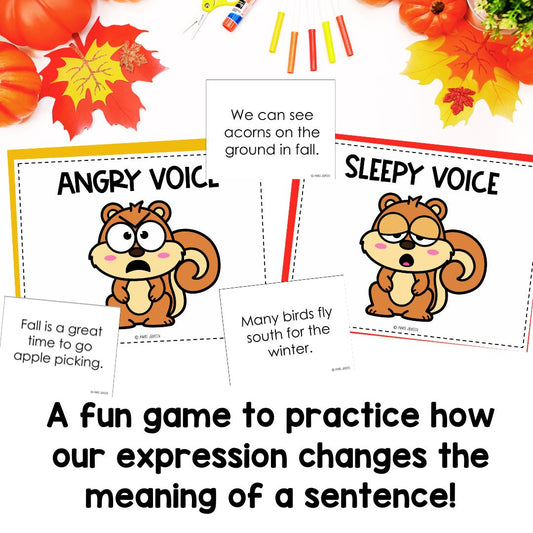 Squirrel Theme | Reading With Expression Game | Fall Reading Comprehension