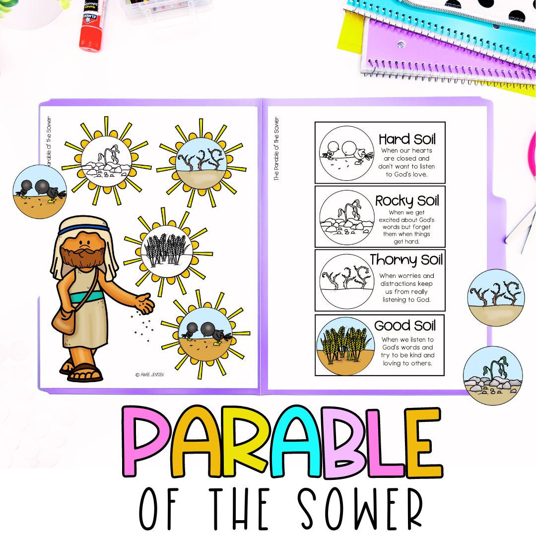 Sunday School Lessons | Parables Bible Study for Kids | File Folder Games