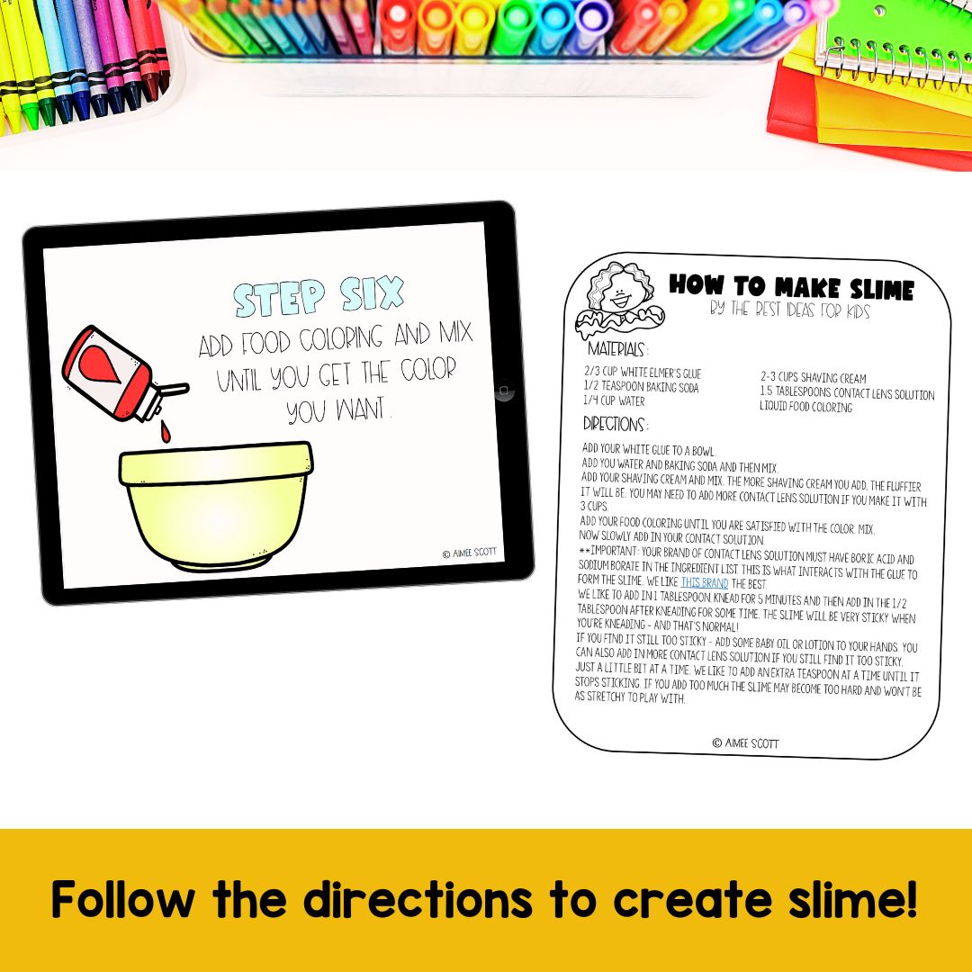 Slime Recipe | Procedural Writing | Writing Resource