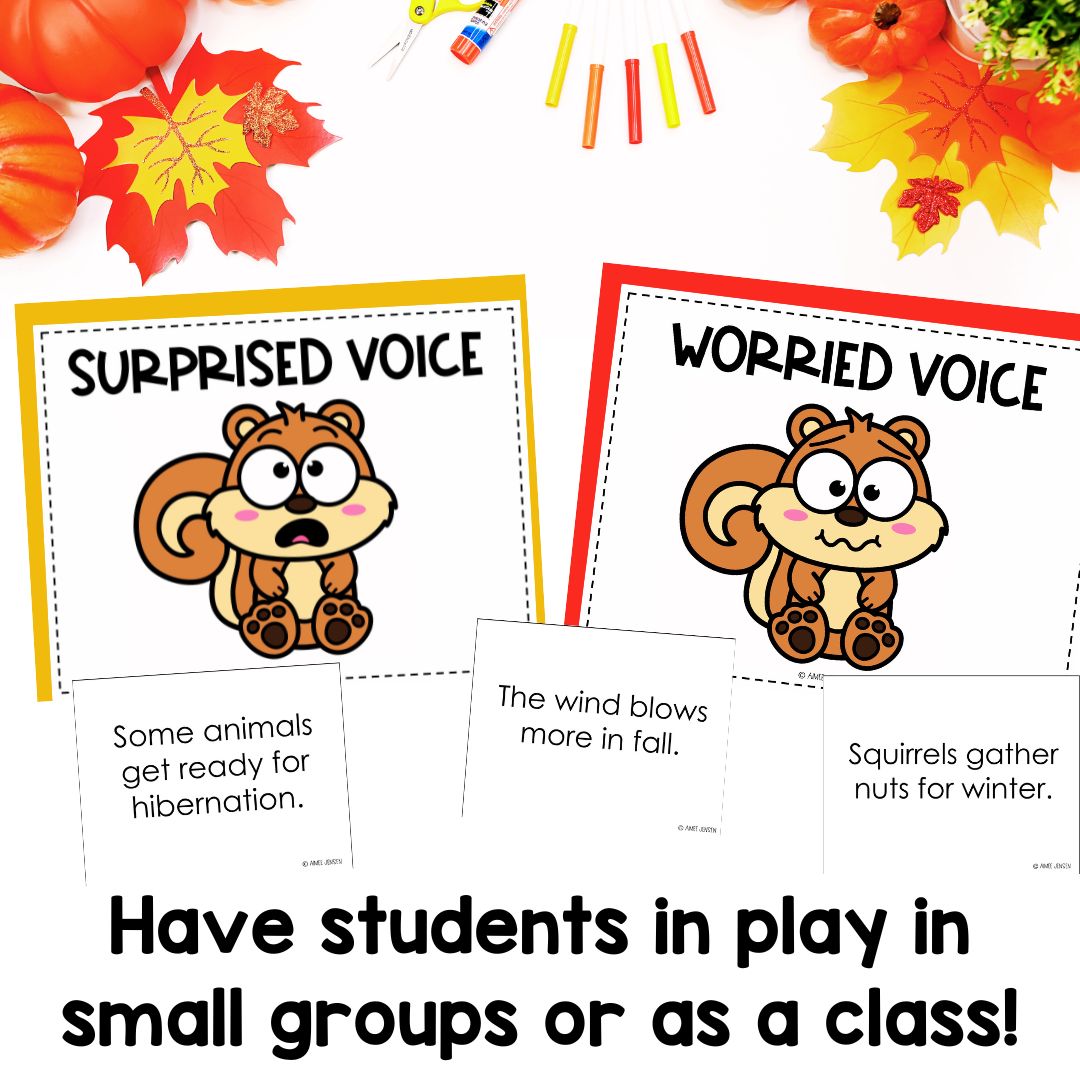 Squirrel Theme | Reading With Expression Game | Fall Reading Comprehension