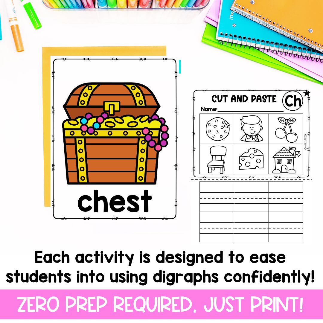 Ch Digraph Worksheet | Digraphs | Phonics Centers