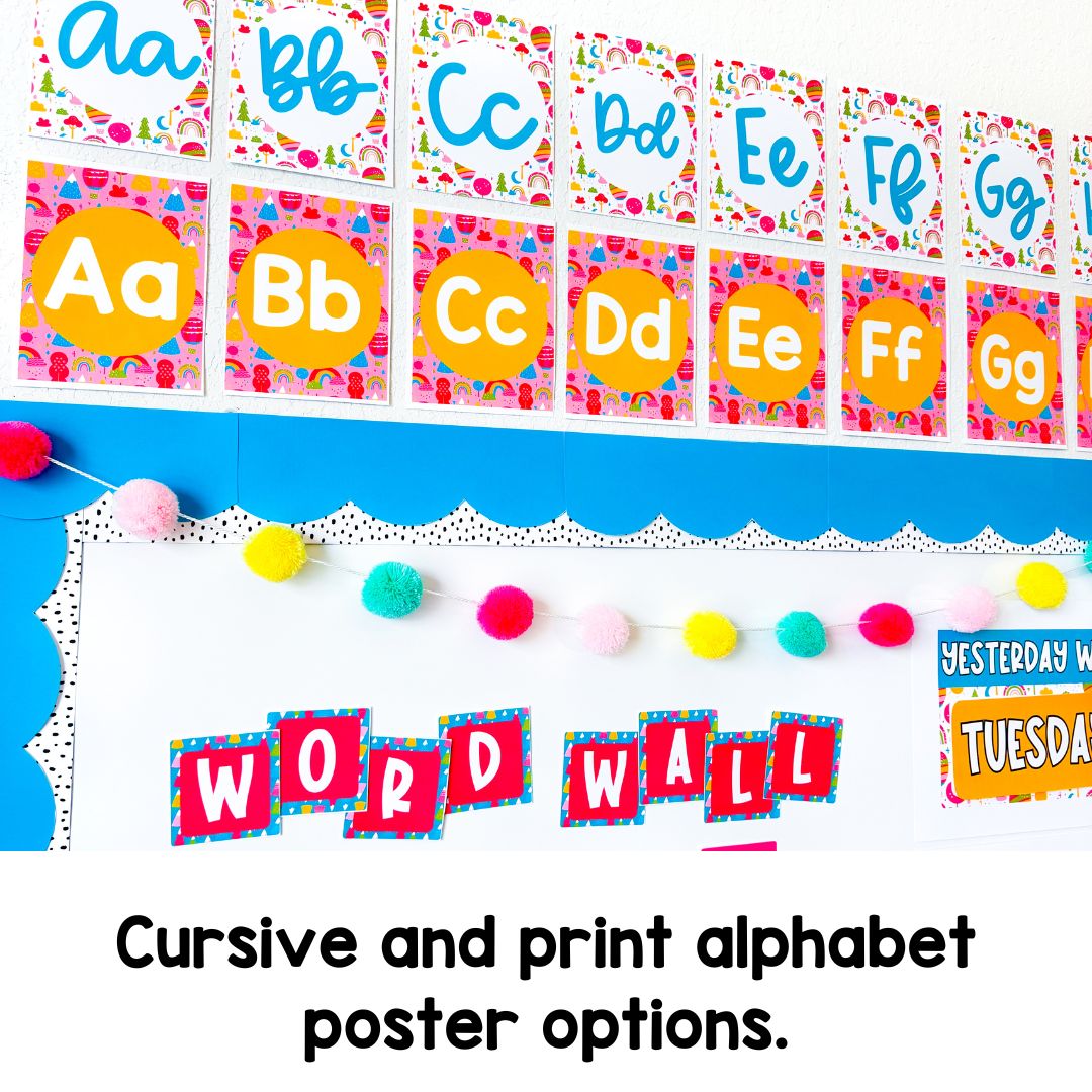 Classroom Decor Bundle | Joyful and Bright Posters and Organization