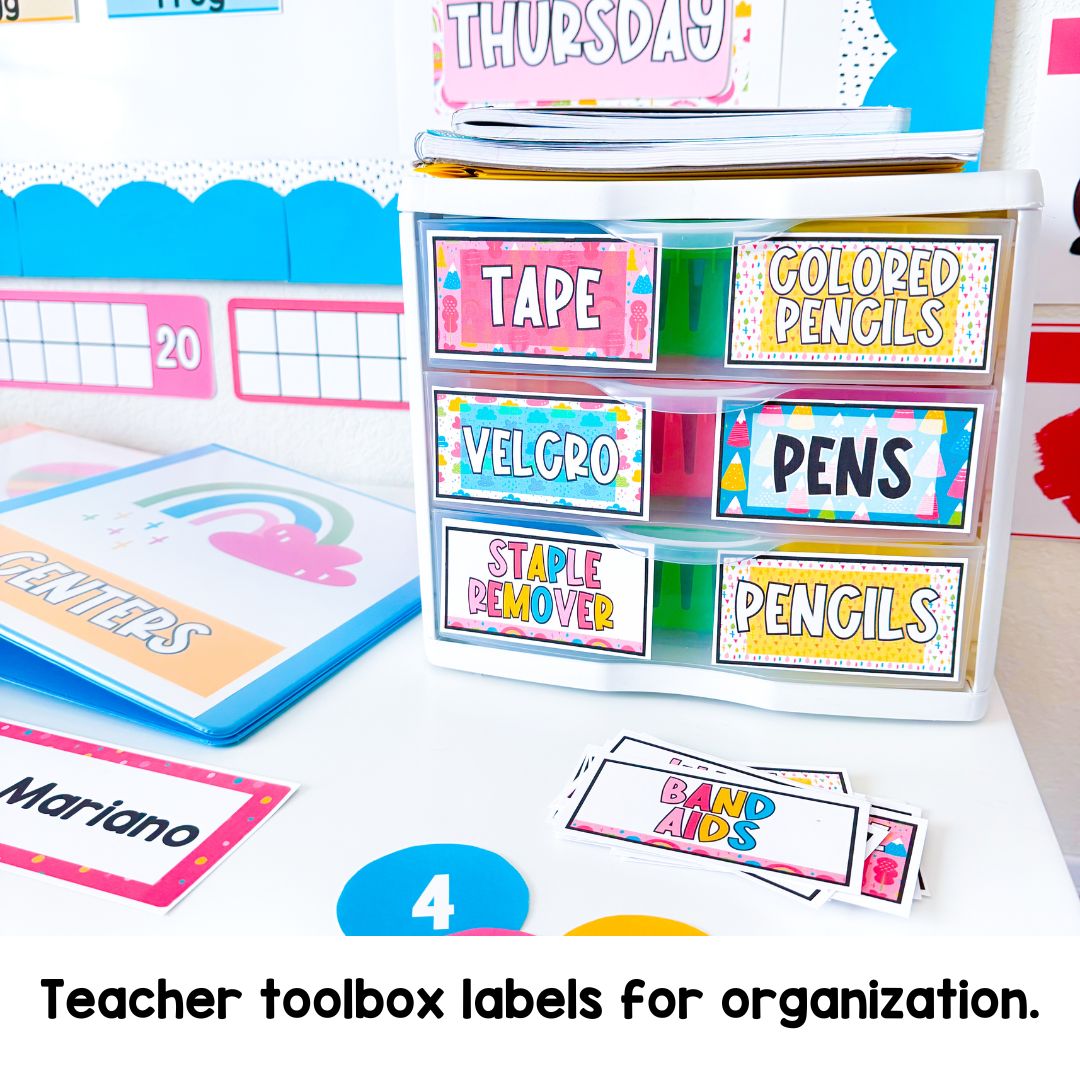 Classroom Decor Bundle | Joyful and Bright Posters and Organization