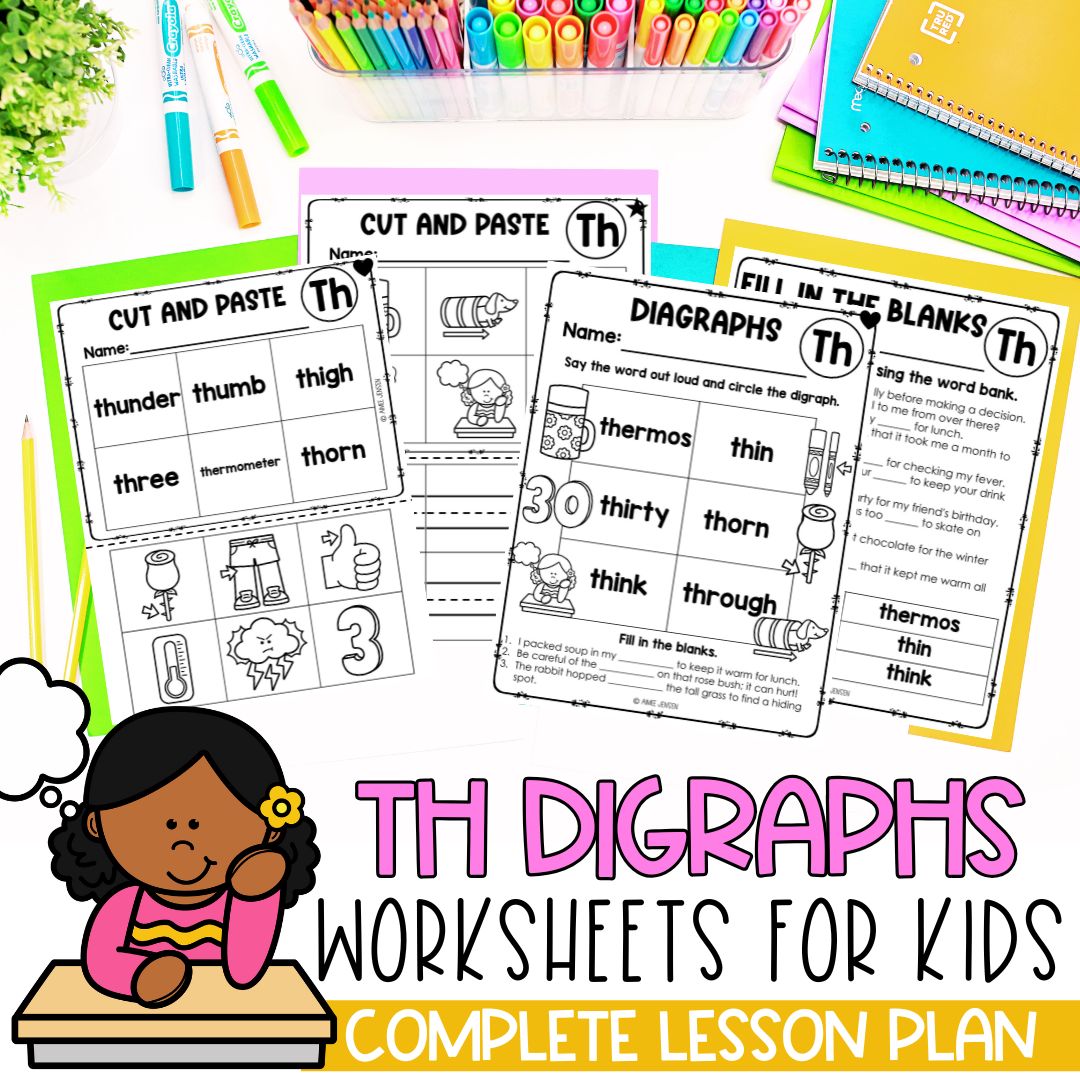 Digraph Ad Th Digraph Worksheet | Digraphs | Phonics Centers – AimeesEdventuresLLC