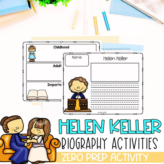 Helen Keller Biography | Biography Graphic Organizer | Women's History