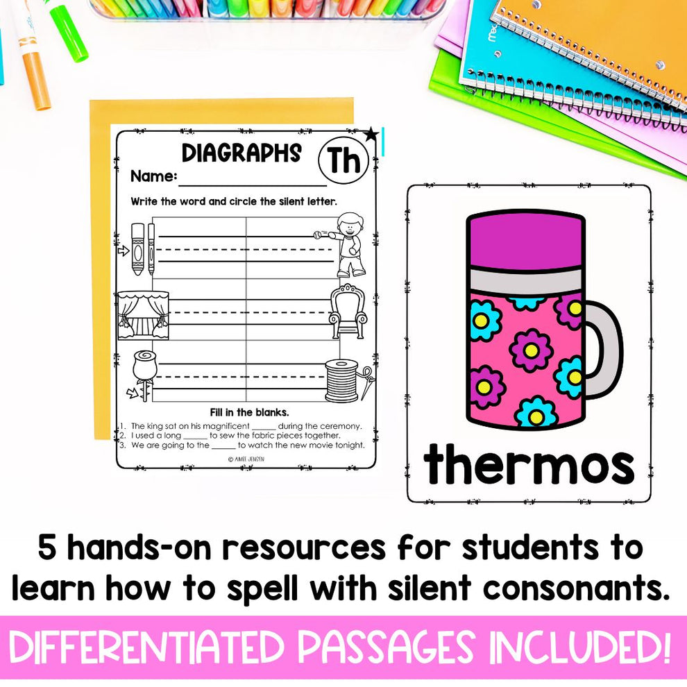 T Digraph Th Digraph Worksheet | Digraphs | Phonics Centers – AimeesEdventuresLLC