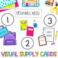 Visual Supply Cards - Things You Will Need | Direction Display Signs