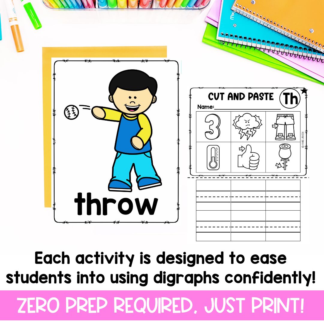 Th Digraph Worksheet | Digraphs | Phonics Centers – AimeesEdventuresLLC