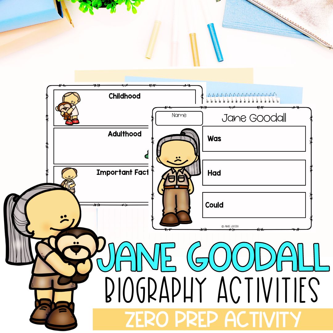 Jane Goodall Biography | Biography Graphic Organizer | Women's History