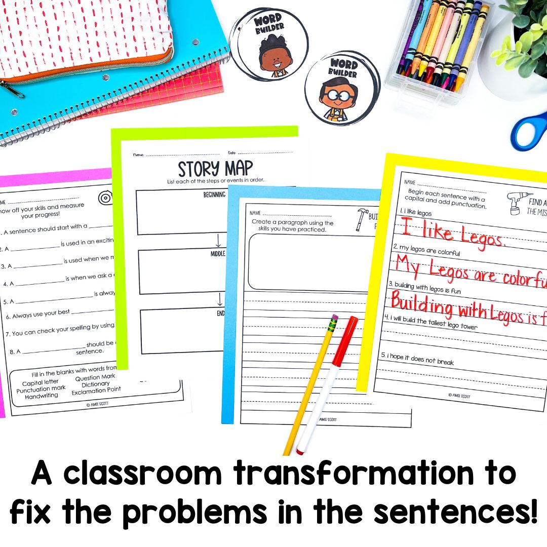 Fix the Sentences Worksheets | Language Arts | Creative Writing | Punctuation