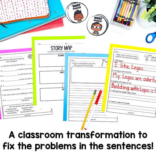 Fix the Sentences Worksheets | Language Arts | Creative Writing | Punctuation