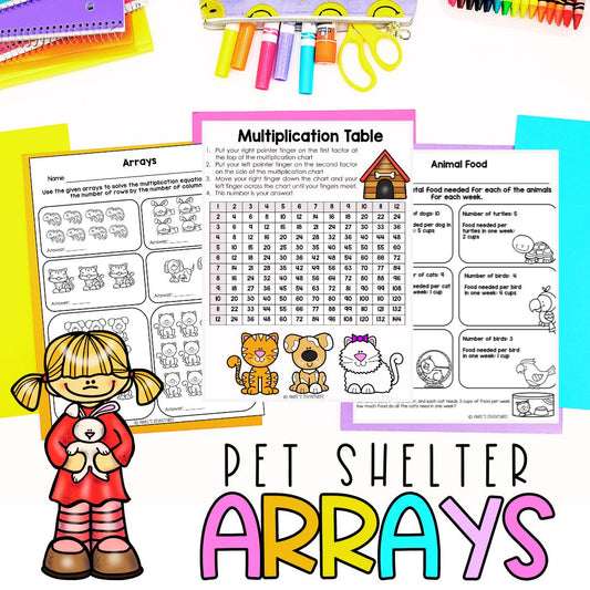 NO PREP Equal Groups Multiplication | Pet Themed Math Plan | Math Worksheets