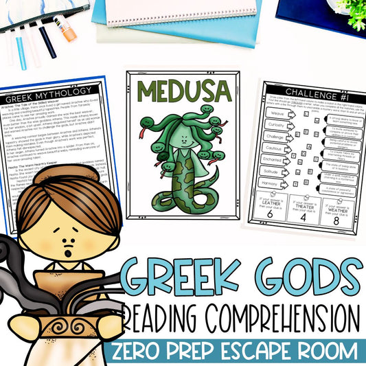 Greek Gods and Goddesses Escape Room for 3rd, 4th, 5th Grade | NO PREP