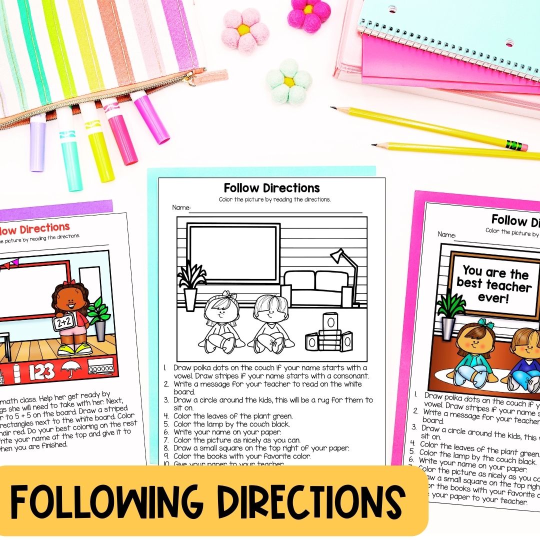 Following Directions Activity | Test Taking Strategies | Reading Test Prep